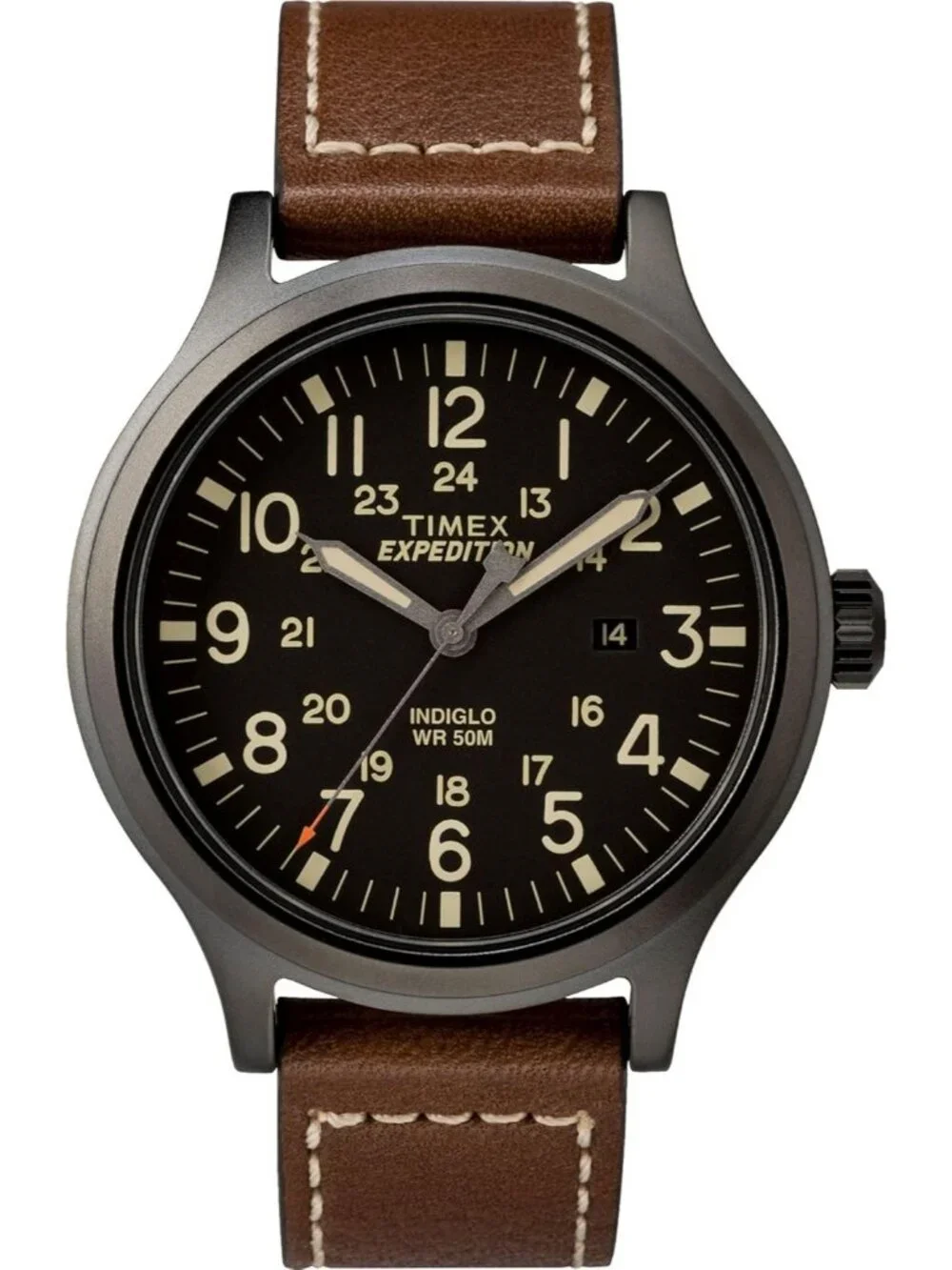 Men Black Brown Durable Comfortable Strap Analog Expedition Scout Luminous Watch